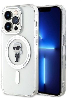 Puzdro Karl Lagerfeld IML Ikonik MagSafe pre Apple iPhone 15 Pro, transparentné