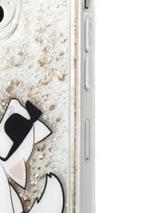 Puzdro Karl Lagerfeld Liquid Glitter Choupette Eat pre Apple iPhone 14 Pro, zlaté 5