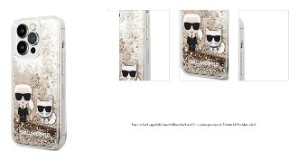 Zadný kryt Karl Lagerfeld Liquid Glitter Karl and Choupette pre Apple iPhone 14 Pro Max, zlatá 1