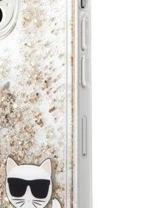 Zadný kryt Karl Lagerfeld Liquid Glitter Karl and Choupette pre Apple iPhone 14 Pro Max, zlatá 5