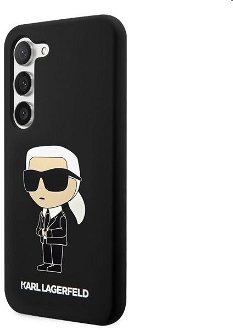 Puzdro Karl Lagerfeld Liquid Silicone Ikonik NFT pre Samsung Galaxy S23, čierne