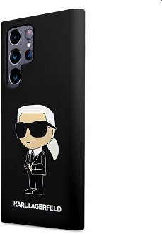 Puzdro Karl Lagerfeld Liquid Silicone Ikonik NFT pre Samsung Galaxy S23 Ultra, čierne