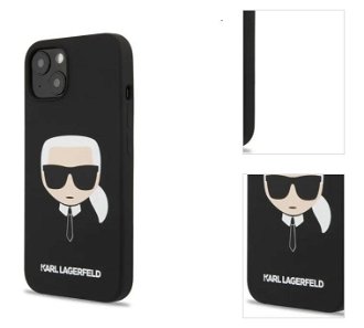 Puzdro Karl Lagerfeld Liquid Silicone Karl Head for Apple iPhone 13, black 3