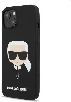 Puzdro Karl Lagerfeld Liquid Silicone Karl Head for Apple iPhone 13, black