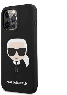 Puzdro Karl Lagerfeld Liquid Silicone Karl Head for Apple iPhone 13 Pro Max, black