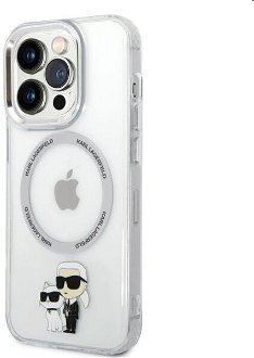 Zadný kryt Karl Lagerfeld MagSafe IML Karl and Choupette NFT pre Apple iPhone 14 Pro, transparentná