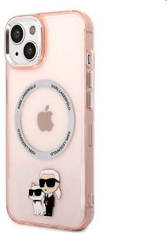 Puzdro Karl Lagerfeld MagSafe IML Karl and Choupette NFT pre Apple iPhone 14, ružové