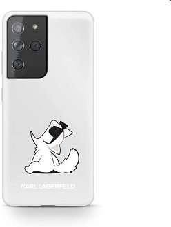 Puzdro Karl Lagerfeld PC/TPU Choupette Eats pre Samsung Galaxy S21 Ultra - G998B, transparentné