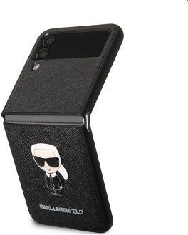 Zadný kryt Karl Lagerfeld PU Saffiano Ikonik for Samsung Galaxy Z Flip4, čierna