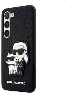 Zadný kryt Karl Lagerfeld PU Saffiano Karl and Choupette NFT pre Samsung Galaxy S23 Plus, čierna