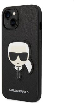 Zadný kryt Karl Lagerfeld PU Saffiano Karl Head for Apple iPhone 14, čierna