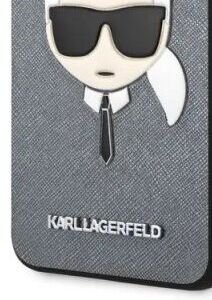 Zadný kryt Karl Lagerfeld PU Saffiano Karl Head pre Samsung Galaxy S22 Plus, strieborná 8