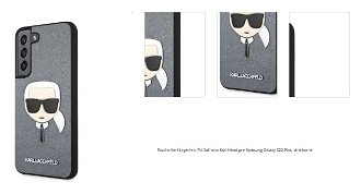 Zadný kryt Karl Lagerfeld PU Saffiano Karl Head pre Samsung Galaxy S22 Plus, strieborná 1