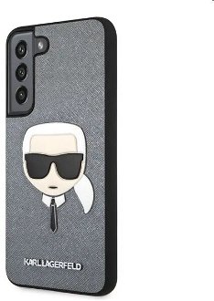Zadný kryt Karl Lagerfeld PU Saffiano Karl Head pre Samsung Galaxy S22 Plus, strieborná 2