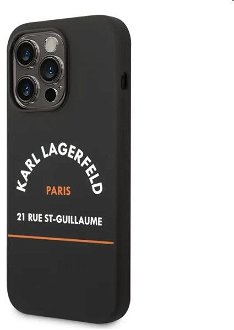 Zadný kryt Karl Lagerfeld Rue St Guillaume pre Apple iPhone 14 Pro, čierna