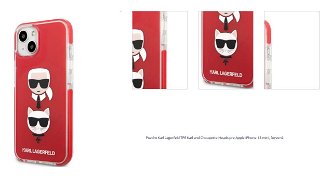 Puzdro Karl Lagerfeld TPE Karl and Choupette Heads pre Apple iPhone 13 mini, červené 1