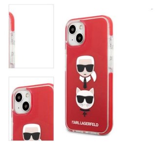Puzdro Karl Lagerfeld TPE Karl and Choupette Heads pre Apple iPhone 13 mini, červené 4