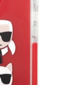 Puzdro Karl Lagerfeld TPE Karl and Choupette Heads pre Apple iPhone 13 mini, červené 5