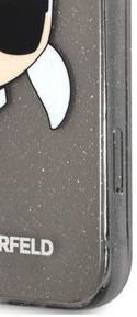 Zadný kryt Karl Lagerfeld TPU Full Glitter Karl Head pre iPhone 13 mini, čierna 9