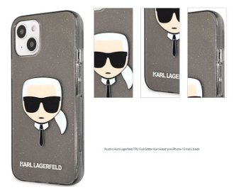 Zadný kryt Karl Lagerfeld TPU Full Glitter Karl Head pre iPhone 13 mini, čierna 1