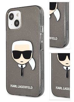 Zadný kryt Karl Lagerfeld TPU Full Glitter Karl Head pre iPhone 13 mini, čierna 3