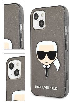 Zadný kryt Karl Lagerfeld TPU Full Glitter Karl Head pre iPhone 13 mini, čierna 4