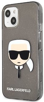 Zadný kryt Karl Lagerfeld TPU Full Glitter Karl Head pre iPhone 13 mini, čierna 2
