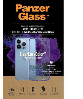Puzdro PanzerGlass ClearCaseColor AB pre Apple iPhone 13 Pro, fialové