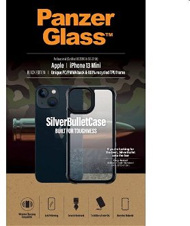 Puzdro PanzerGlass SilverBullet ClearCase AB pre Apple iPhone 13 mini, čierne