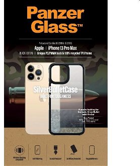 Puzdro PanzerGlass SilverBullet ClearCase AB pre Apple iPhone 13 Pro Max, čierne