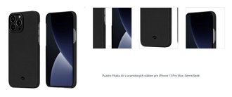 Puzdro Pitaka Air z aramidových vlákien pre iPhone 13 Pro Max, čierne/šedé 1