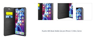 Puzdro SBS Book Wallet Lite pre iPhone 12 Mini, čierne 1