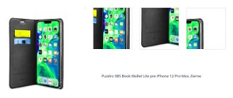 Puzdro SBS Book Wallet Lite pre iPhone 12 Pro Max, čierne 1