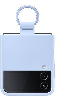 Puzdro Silicone Cover s držiakom na prst pre Samsung Galaxy Z Flip4, arctic blue