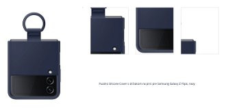 Puzdro Silicone Cover s držiakom na prst pre Samsung Galaxy Z Flip4, navy 1