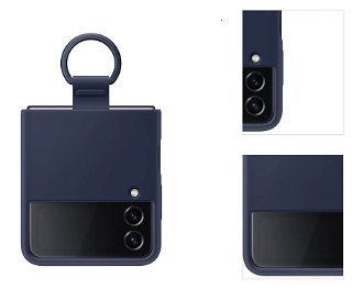 Puzdro Silicone Cover s držiakom na prst pre Samsung Galaxy Z Flip4, navy 3