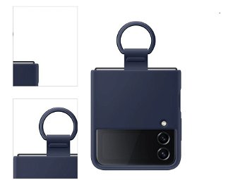 Puzdro Silicone Cover s držiakom na prst pre Samsung Galaxy Z Flip4, navy 4