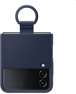 Puzdro Silicone Cover s držiakom na prst pre Samsung Galaxy Z Flip4, navy 2