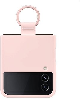 Zadný kryt Silicone Cover s držiakom na prst pre Samsung Galaxy Z Flip4, ružová