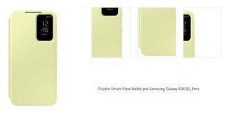 Puzdro Smart View Wallet pre Samsung Galaxy A34 5G, lime 1