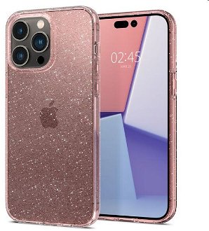 Puzdro Spigen Liquid Crystal Glitter pre Apple iPhone 14 Pro Max, ružové