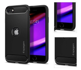 Púzdro Spigen Rugged Armor Apple iPhone SE 2020 čierne 3