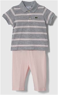 Pyžamo pre bábätká Lacoste šedá farba, vzorovaná