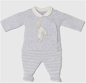 Pyžamo pre bábätká zippy šedá farba, s nášivkou