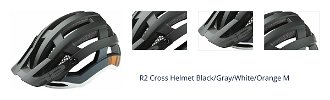 R2 Cross Helmet Black/Gray/White/Orange M Prilba na bicykel 1