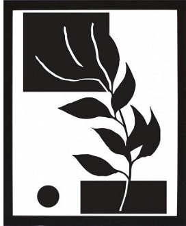 Rámovaný obraz Čiernobiela rastlinná abstrakcia IV, 24x30 cm% 2