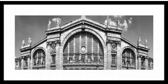 Rámovaný obraz Gare du Nord 80x40 cm, čiernobiely%