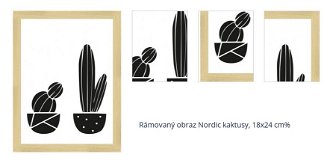 Rámovaný obraz Nordic kaktusy, 18x24 cm% 1