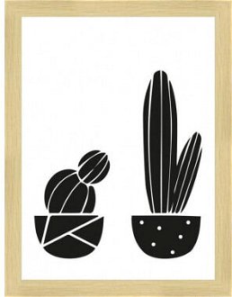 Rámovaný obraz Nordic kaktusy, 18x24 cm% 2
