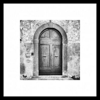 Rámovaný obraz Oblúkové dvere 50x50 cm, čiernobiely%